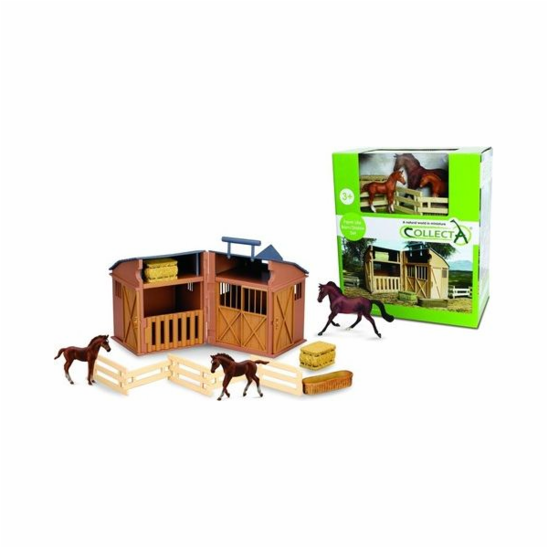 Collecta Figurka ze stáje s příslušenstvím a koňmi 89695
