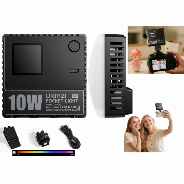 Ulanzi LED lampa 10W Video 1800k-9000k světlo pro fotoapa...