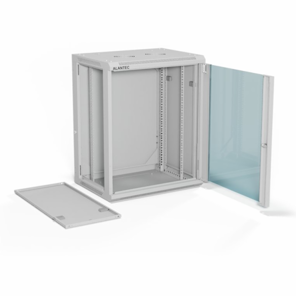 Alantec Nástěnná skříň 19 15U 600x450, jednokřídlé skleně...