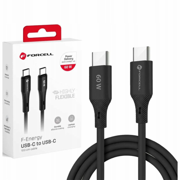 ForCell Kabel USB-C na USB-C F-Energy QC4.0 PD 3A 60W sil...