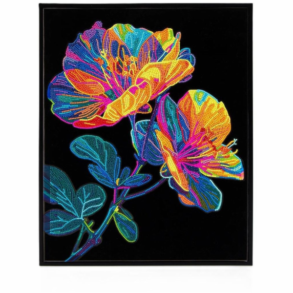 DIAMOND DOTZ DOSPĚLÉ FLOCKED NEON FLORAL