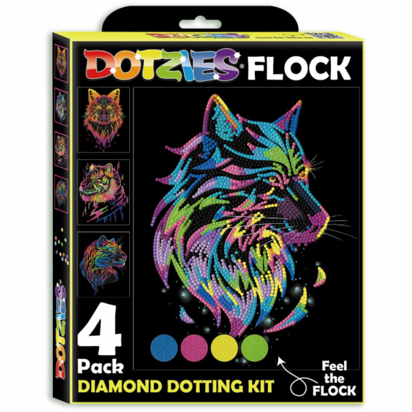 DIAMOND DOTZ DOSPĚLÍ FLOCKED WILD NEON