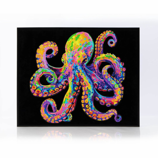 DIAMOND DOTZ DOSPĚLÉ FLOCKED NEON OCTOPUS