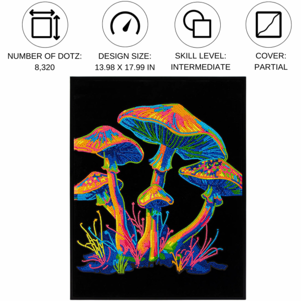 DIAMOND DOTZ DOSPĚLÉ HOUBY FLOCKED NEON