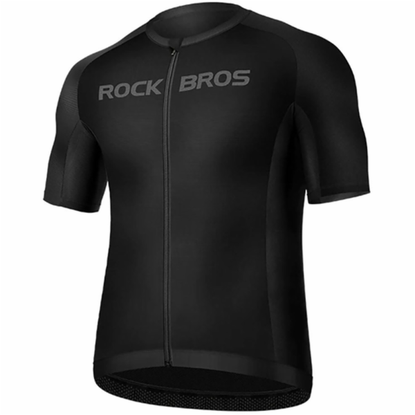 RockBros Cyklistický dres s krátkým rukávem XXXL - černý