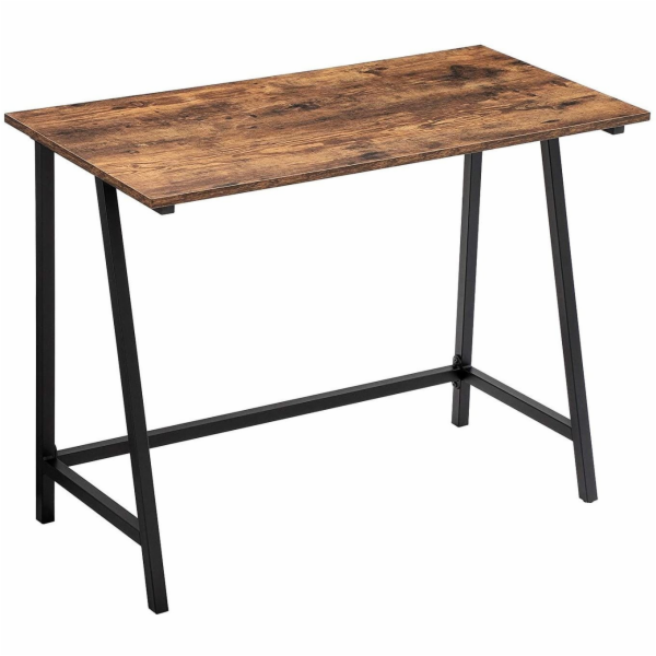 Hurtel Počítačový stůl 100x50 cm rustikální hnědý kovový ...