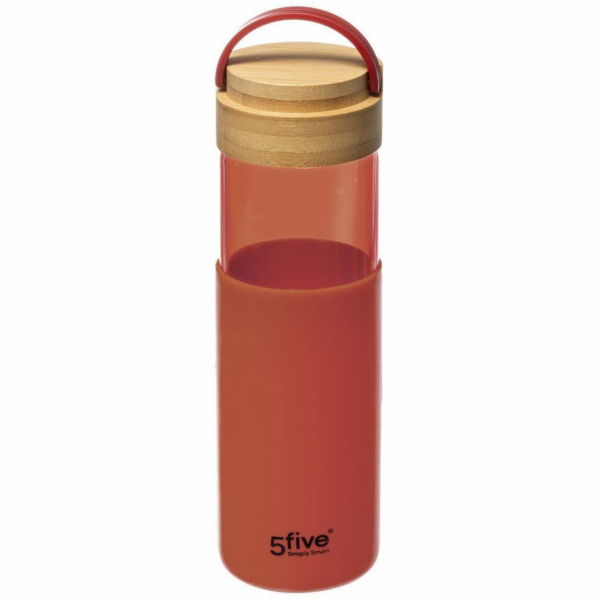 5five Skleněná láhev se silikonovým uchem, 550 ml