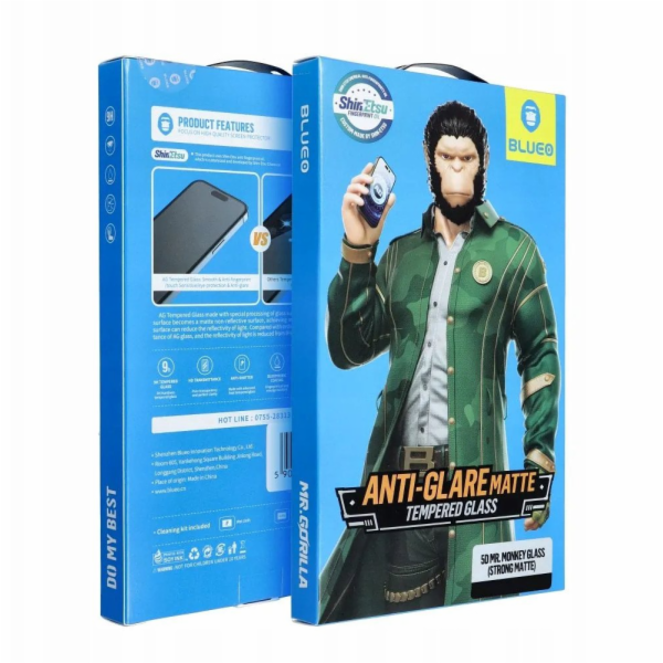 Blueo Tvrzené sklo 5D Mr. Monkey Glass pro Apple iPhone 1...
