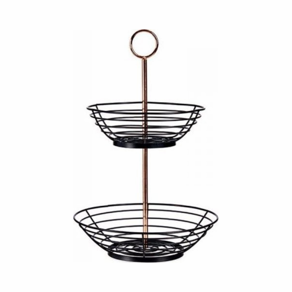 Kinvara Mísa na ovoce černá měděná (28,5 x 28,5 x 42,3 cm)