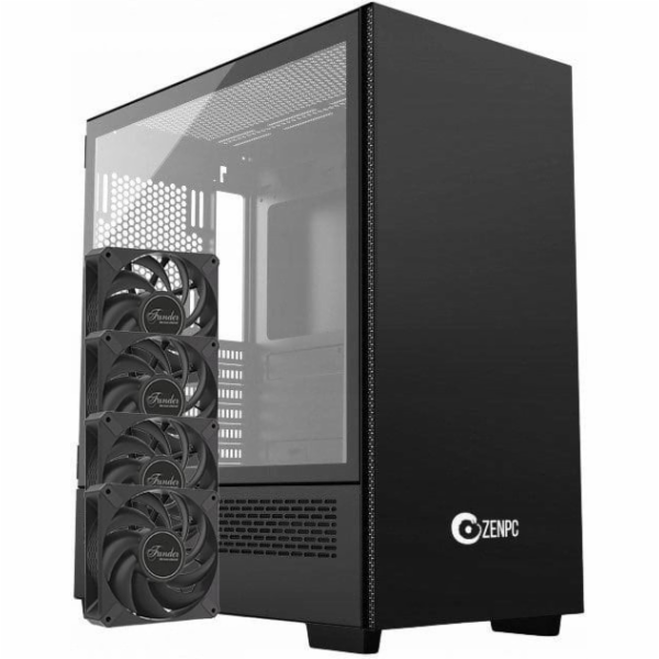 Zenpc Počítačová skříň Z3 Solid Black 4x Fander P12 PWM PST