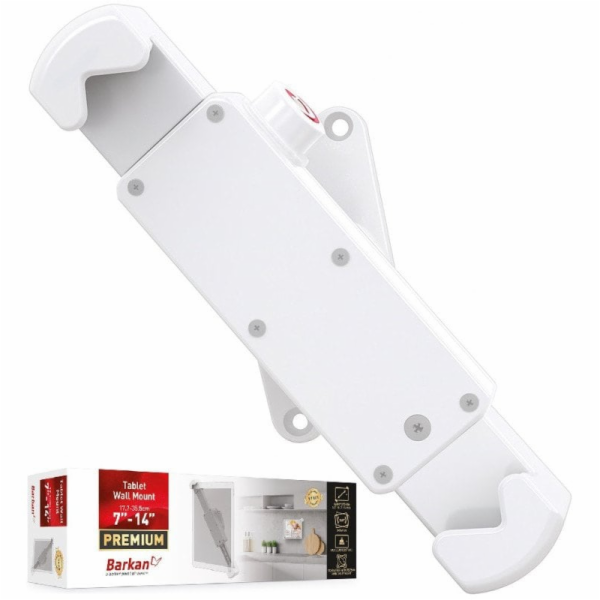 Barkan Držák na tablet 7-14 otočný o 360 stupňů na zeď bílý