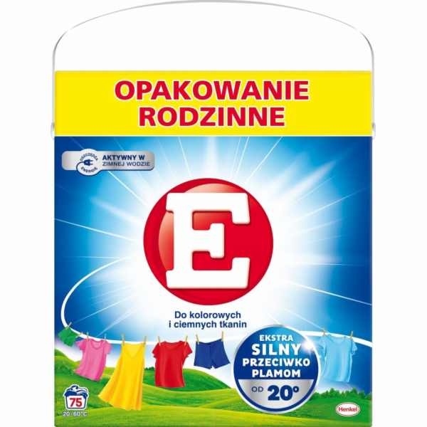Henkel 2x Prací prášek E na barevné a tmavé tkaniny 75 pr...