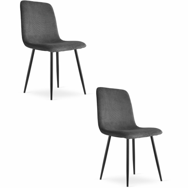 Leobert Židle RIFT - šedý manšestr / černé nohy x 2