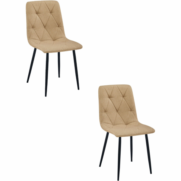 Leobert Židle LIBRA - hnědá látka / černé nohy x 2