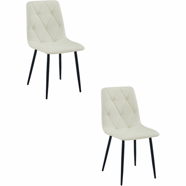 Leobert Židle LIBRA - béžová látka / černé nohy x 2
