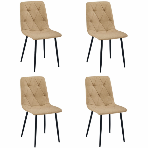 Leobert Židle LIBRA - hnědá látka / černé nohy x 4