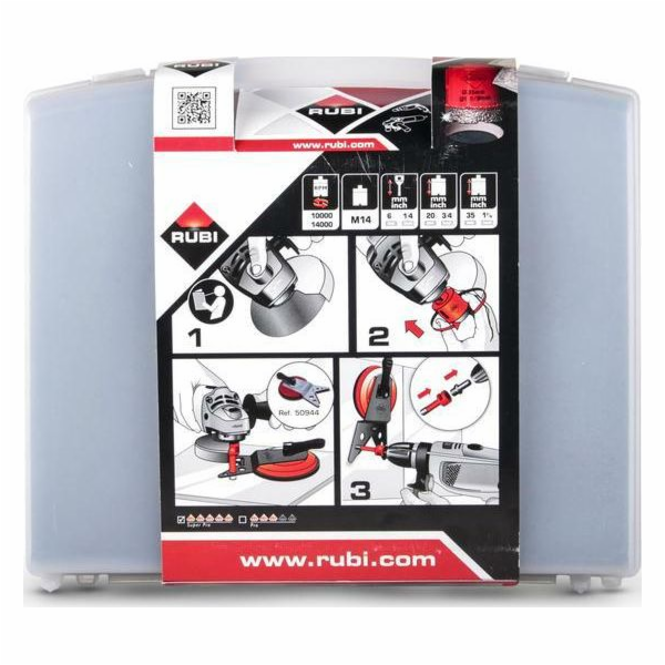 Rubi vrtačka SADA VRTÁKŮ RUBI DO HRNIČNÝCH DLAŽDIC 4dílná...