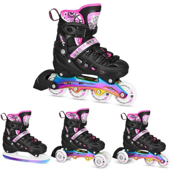Nils Extreme NH10905 4v1 RŮŽOVÉ LED KOLENEČKOVÉ BRUSLÍ S ...