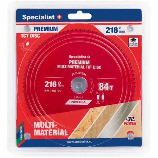 Specialist+ Řezný kotouč 216x84Tx30mm, Multimateriál PREM...