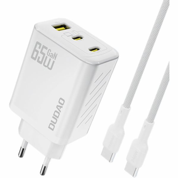 Dudao A29C 65W GaN nabíječka do zásuvky + USB-C kabel - bílá