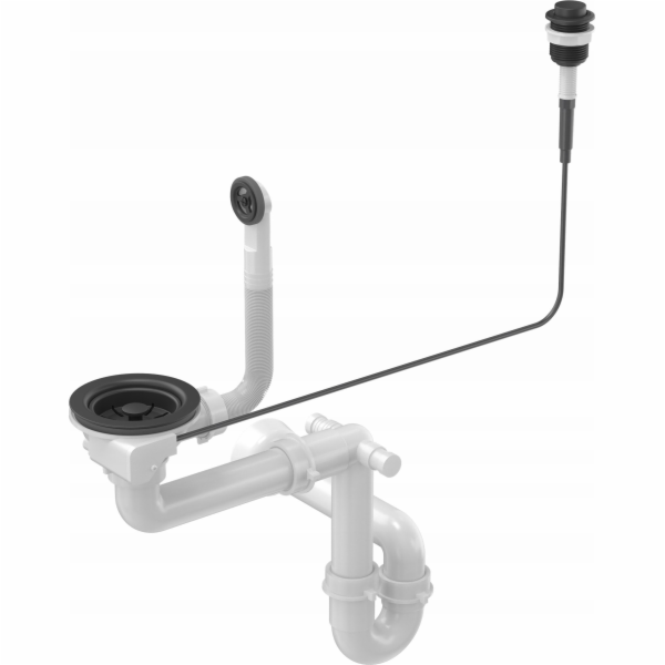 NoName 3 1/2" odtok PUSH TO OPEN s 1komorovým sifonem Pow...