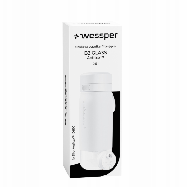 Wessper B2 GLASS filtrační láhev Actitex™ 500ml bílá (WES...