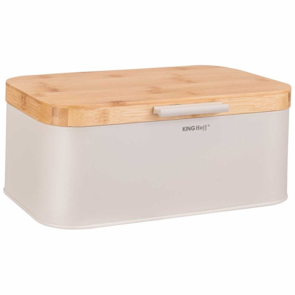 KingHoff Kh-1928 Ocelová chlebnice s bambusovým krytem
