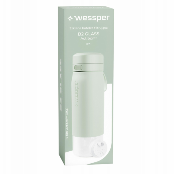 Wessper B2 GLASS filtrační láhev Actitex™ 700ml mátová (W...