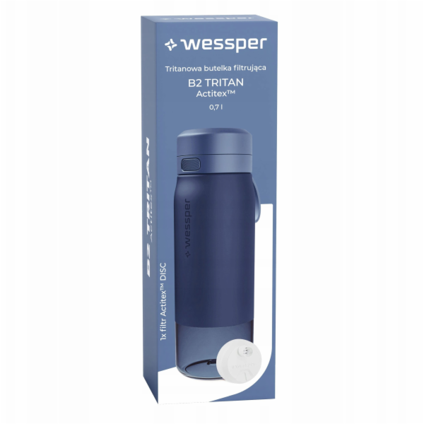Wessper Filtrační láhev B2 TRITAN Actitex™ 700ml modrá (W...