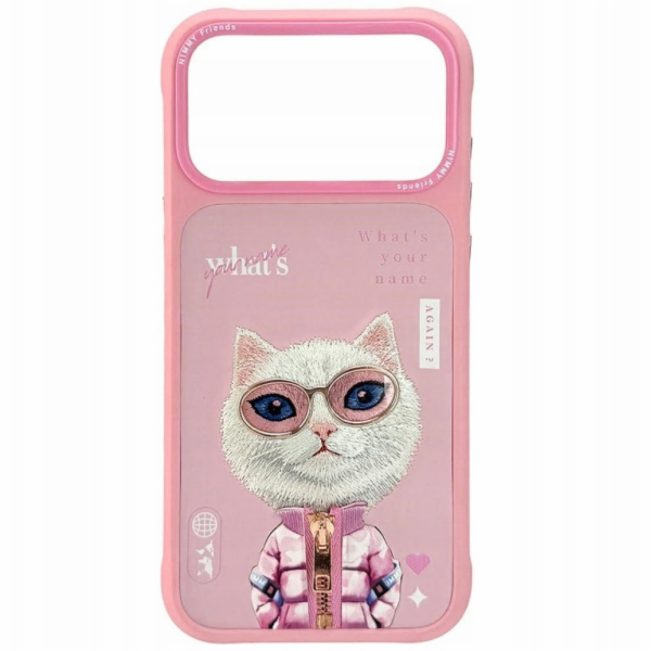 Nimmy Kryt Cool&Cute 2.0 s kočkou pro iPhone 17 Pro růžový