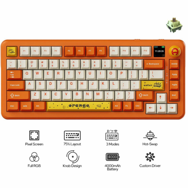 Ajazz AK820 MAX Avocado Switch oranžovo-bílý motiv-RGB-s ...