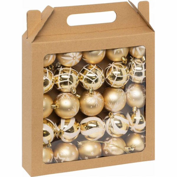 Atmosphera Sada zlatých ozdob různé vzory, 6 cm