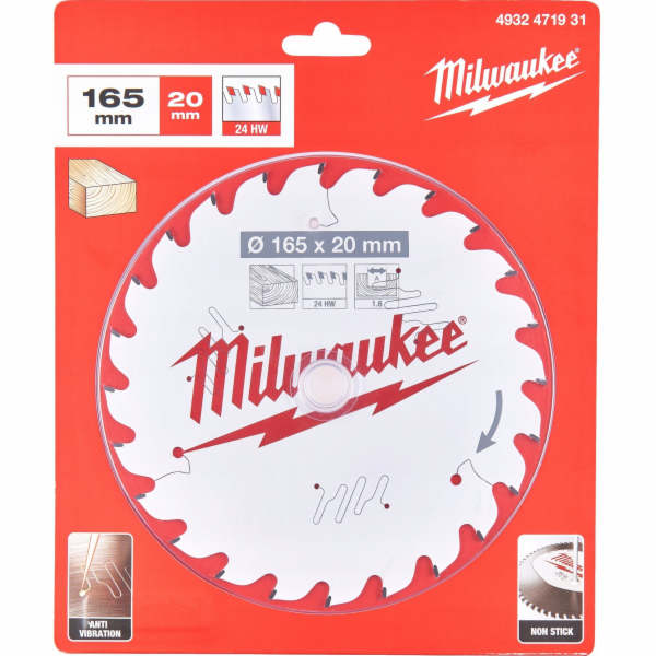 Milwaukee kotoučová pila 165x20x1,6x40z