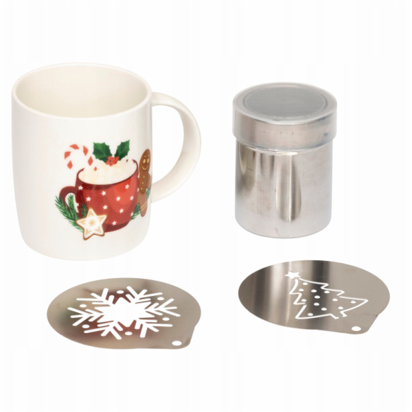 ATMOSPHERA Vánoční hrnek se sadou na cappuccino, 350 ml