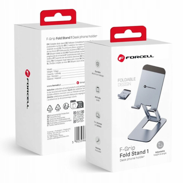 ForCell F-GRIP skládací stojan 1 držák na stůl šedý