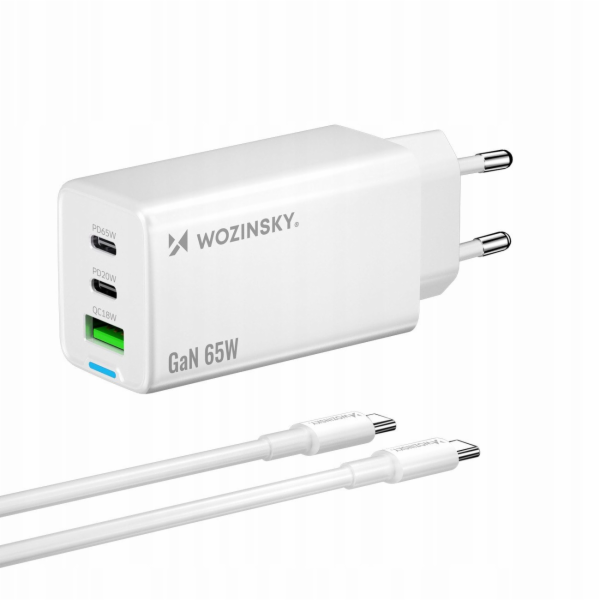 Wozinsky Nabíječka GaN 65W s 2xUSB-C USB porty a 65W CC k...