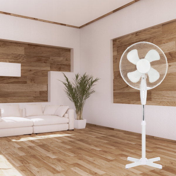 NoName PODLAHOVÝ VENTILÁTOR 40 CM BÍLÝ.