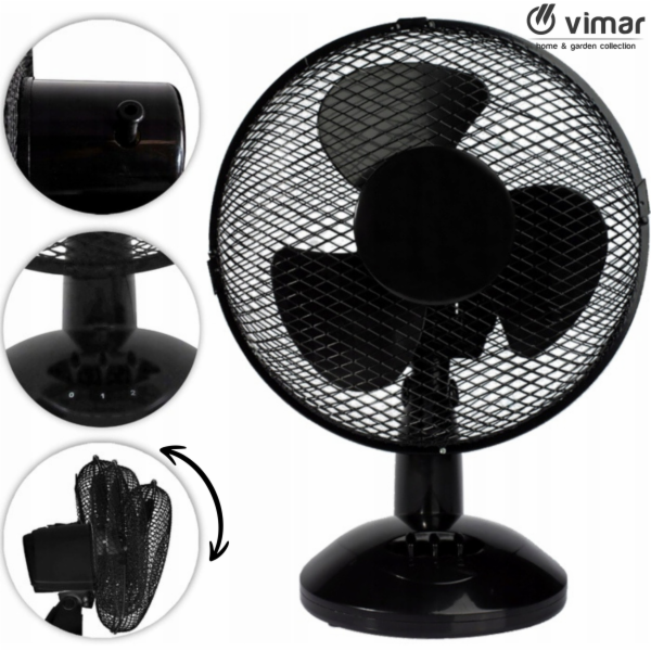 NoName STOLNÍ VENTILÁTOR 30 CM ČERNÝ