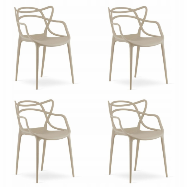 Leobert Béžová plastová židle KATO moderní design do kuch...