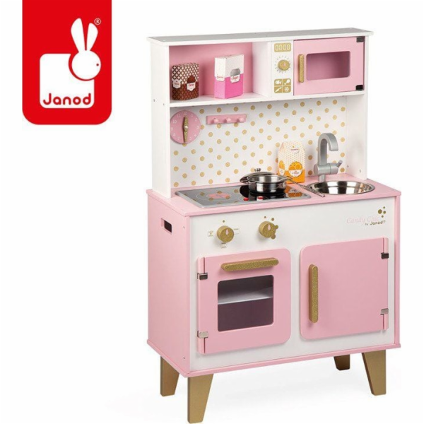 Janod Velká dřevěná kuchyň se zvukem a 6 doplňky Candy Ch...