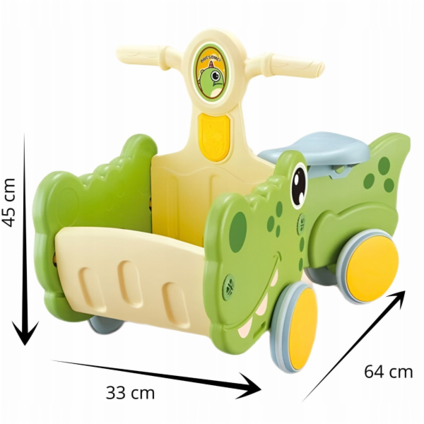 Bounn Veselá dětská jízdárna s krokodýlem rA3A1 a košíkem