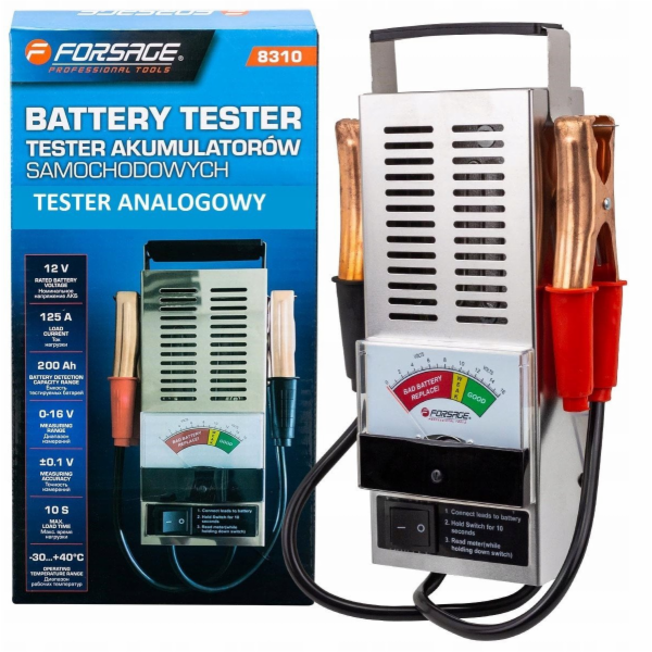 Forsage Analogový tester baterií 12V, 125A, 200Ah