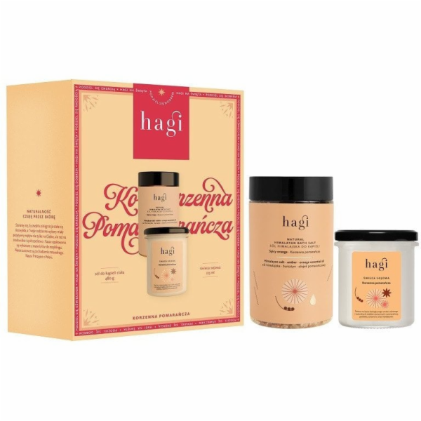 Hagi sada sójová svíčka Spicy Orange 215ml + tělová koupe...