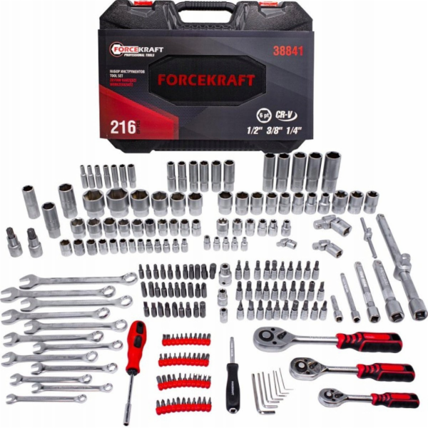 Forcekraft 216dílná sada nářadí 1/4, 3/8 a 1/2 (6hranná) ...