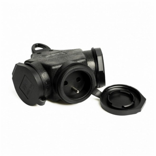 NoName TROJITÝ GUMOVÝ ROZDĚLOVAČ 3*2P+ZZ/UZ IP44