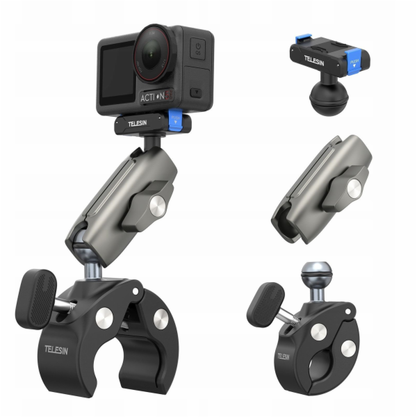 Telesin Držák svěráku Magic Arm pro motor kola pro DJI Ac...