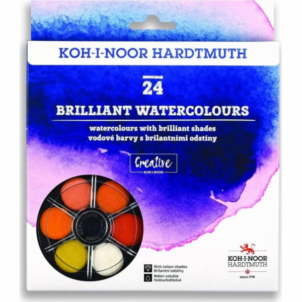 Koh I Noor Akvarelové barvy Koh-i-Noor Brilliant 24 kulat...