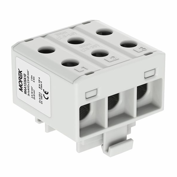 MOREK Přípojnicový konektor 2,5-35mm2 šedý 6-děrový 3P MA...