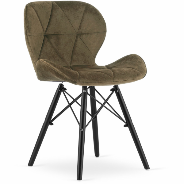 Leobert Židle LAGO Samet - hnědé / černé nohy x 1