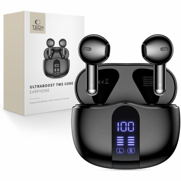 Tech-Protect Sluchátka UltraBoost Tws Core G2, černá